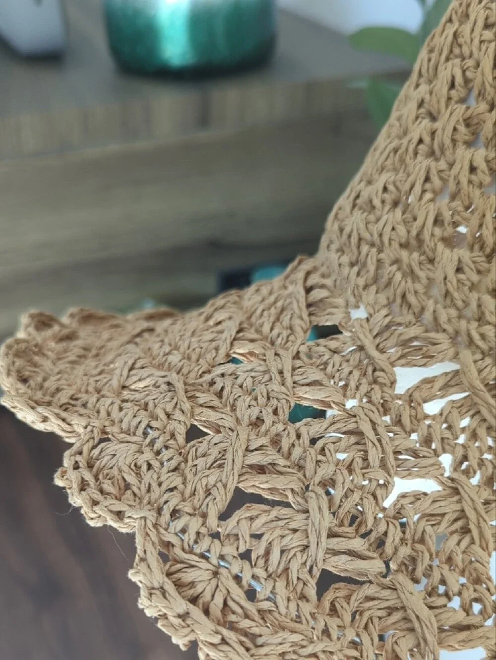 Natural Woven Wide-Brim Sun Hat